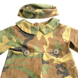 Toddler’s Custom Camouflage onesie cover-all w matching hat